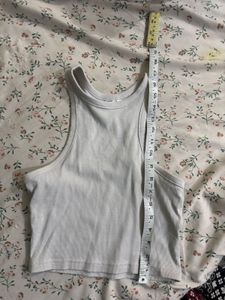 White Ribbed vest Top