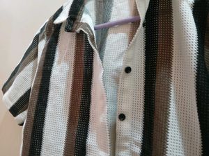 Striped Short Sleeve Casual Shirt
