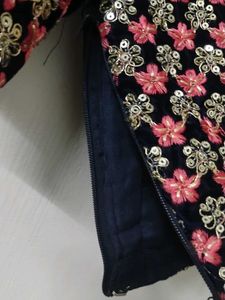 Embroidered Unused Black Blouse