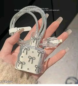 I phone charger cover bow pattern