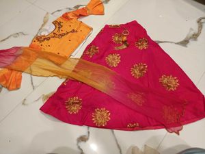 Festive Girls' Lehenga Choli Set