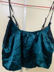 Women Green Silk Top