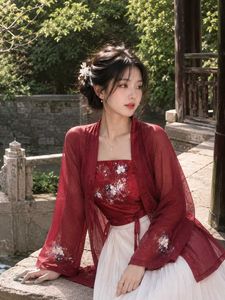 Elegant Red Embroidered top