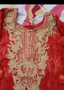 💐 combo 💐Embroidered Red Kurta Set