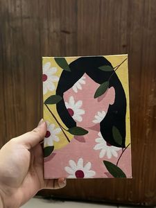Hand-Painted Floral Portrait Canvas Art