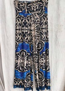 I. Boho Print Wide Leg Palazzo Pants