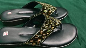 Women Comfy Black Embellished Flats UK 5