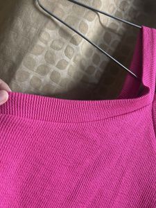 Hot Pink Ribbed Halter Crop Top
