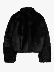 Chic Black Faux Fur Jacket