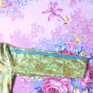 Silk Heavy Party Wear Dress (Pista Colour)