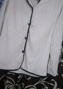 Women's Cream Button-Up night