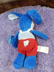 Vintage Collectible Kinder Joy Blue Bunny Plush To