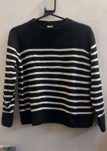 Classic Black and White Striped Sweater