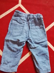 Light Wash Denim Cargo Pants