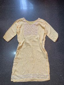 Butter Yellow Printed Kurta