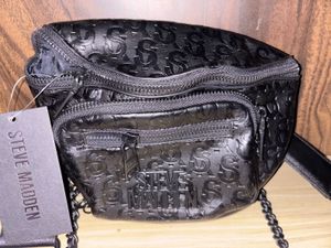 Steve Madden Black Embossed Fanny Pack
