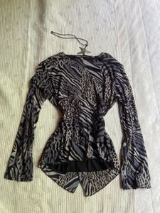 y2k animal print vintage top