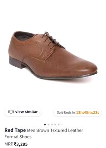 Red tape formal brown textured shoes