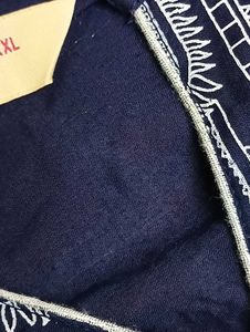 Elegant Navy Blue Embroidered Kurta