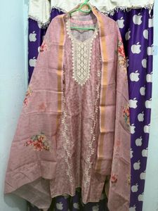 Elegant Pink Floral Kurti Set