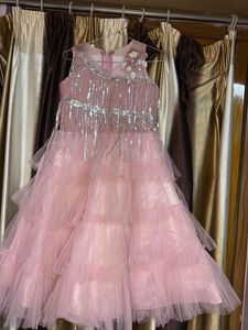 Stunning Pink Ruffled Gown