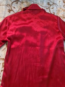 Satin Button-Up Shirt
