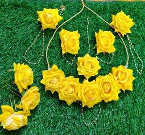 Yellow Rose Bridal Necklace & Earring Set