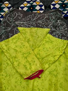 Vibrant Green Floral Print Kurta