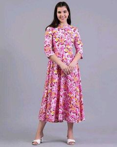 Beautiful Pink 👗 Floral Anarkali Gown