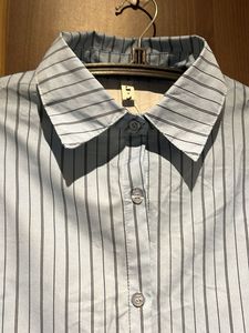Light Blue Striped Button-Up Shirt
