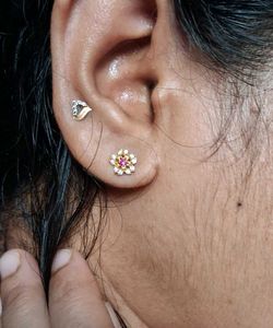 Heart Stud Earrings gold 22crt