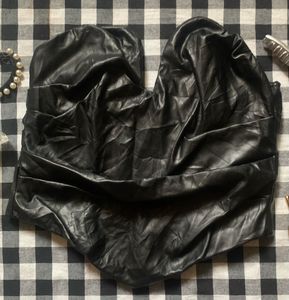 PRICE DROP!! Chic Black Faux Leather Corset Top