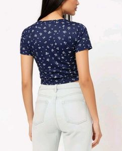 Cute Floral Wrap Cropped Top