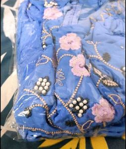 Stunning Blue Embroidered Ethnic Gown