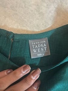 Cute embroidered green tunic