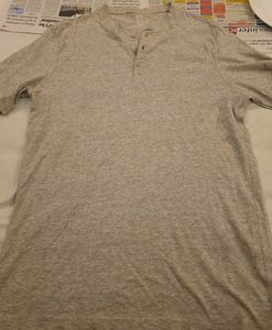 Men's Grey Henley T-Shirt