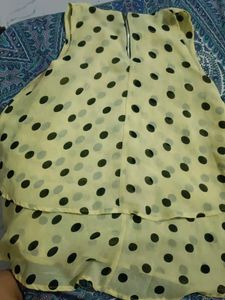 Yellow Doted Top In m Size