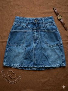 Blue Denim Mini Skirt
