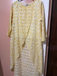 Yellow Floral Print Kurta
