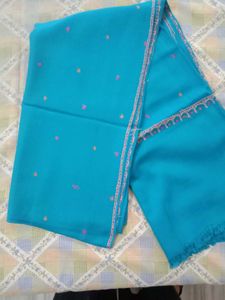 beautiful embroidered blue colour shawl
