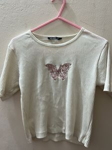 Studio M Butterfly Ribbed Tee