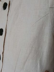 Linen Chic Beige Button-Front Mini Dress