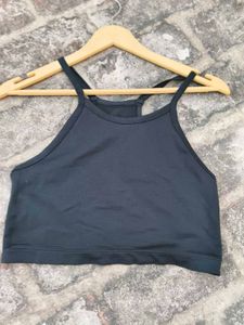Ribbed Black Sports Bra