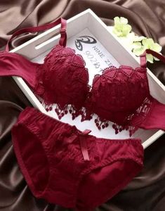 Women's Honeymoon Hot Lacy Red Bra &amp; Panty Set
