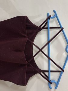 Sparkly Maroon Fit and Flare Dress