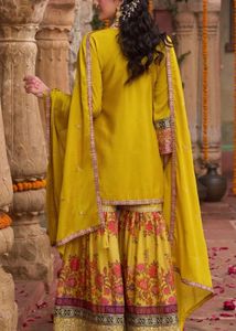 Indo era Designer Yellow Floral sharara