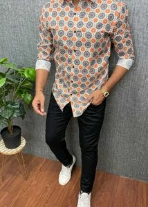 Men's Printed Button-Up Shirt