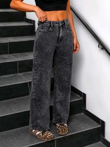 Charcoal black straight fit jeans