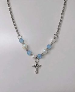 Blue coquette necklace