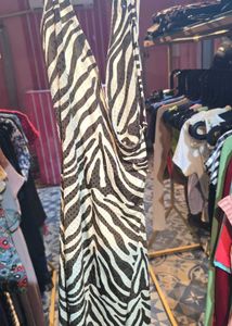 Zebra Print Midi Dress